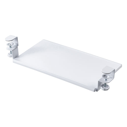 キーボードスライダー（デスク設置・クランプ式・後付対応・キーボード・マウス収納対応・幅51cm・ホワイト）