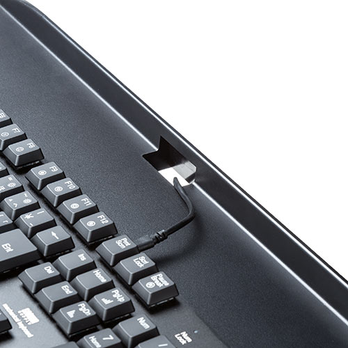 キーボードスライダー（後付・クランプ取付・デスク設置・角度調整対応・ブラック）