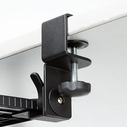 キーボードスライダー（後付・クランプ取付・デスク設置・角度調整対応・ブラック）