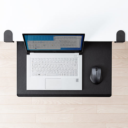 ノートパソコンスライダー（後付・キーボードスライダー・クランプ・幅55cm）