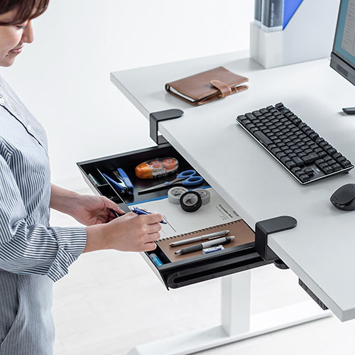 【アウトレット･訳あり・セール】引き出し（クランプ式・後付・クランプ取付・穴あけ不要・デスク下・小物収納・整理・耐荷重10㎏・ブラック）