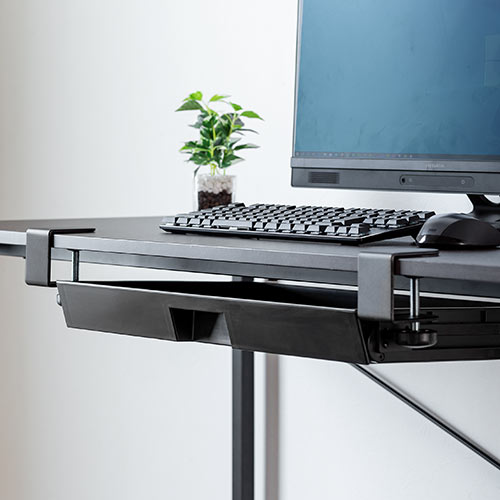 【アウトレット･訳あり・セール】引き出し（クランプ式・後付・クランプ取付・穴あけ不要・デスク下・小物収納・整理・耐荷重10㎏・ブラック）