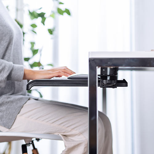 キーボードスライダー（後付・クランプ式・デスク設置・キーボード・マウス収納対応・高さ変更可能・幅70cm）