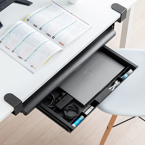 引き出し 後付け クランプ DIY 固定 キーボードスライダートレー 収納 整理 ブラック