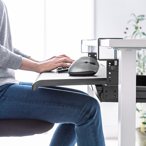 引き出し 後付け クランプ DIY 固定 キーボードスライダートレー 収納 整理 ブラック