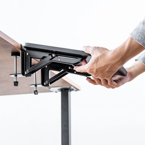 デスク拡張 折りたたみテーブル（デスクエクステンダー・天板拡張 ・後付け・クランプ固定・アームレスト・幅25cm・奥行き30cm）