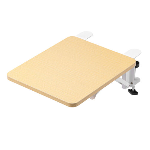 デスクエクステンダー（机・天板拡張・後付・折りたたみ・机拡張・テーブル拡張・クランプ固定・アームレスト・幅25cm・奥行30cm・ライトブラウン）