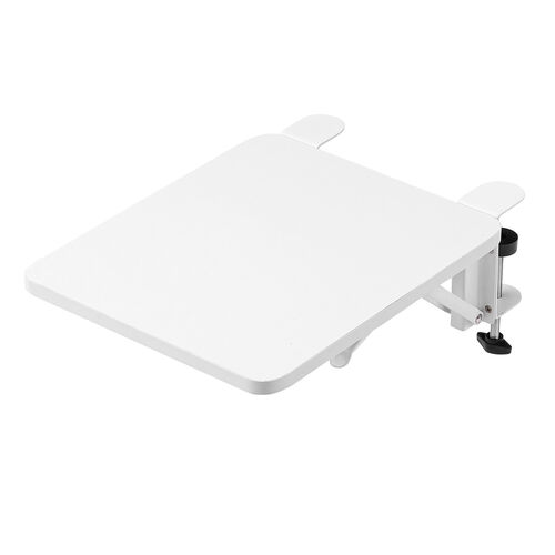 デスクエクステンダー（机・天板拡張・後付・折りたたみ・机拡張・テーブル拡張・クランプ固定・アームレスト・幅25cm・奥行30cm・ホワイト）