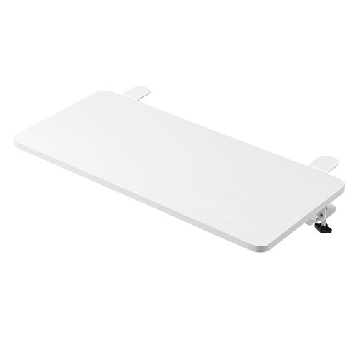 デスクエクステンダー（デスク拡張・折りたたみテーブル・天板拡張・後付け・クランプ固定・キーボードトレー・幅55cm・奥行き25cm）