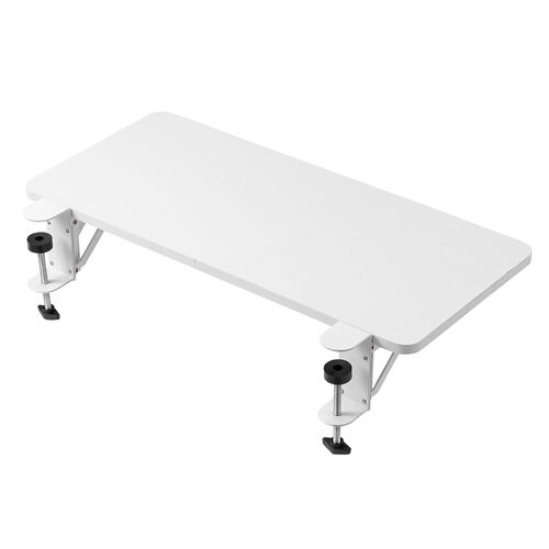 デスクエクステンダー（デスク拡張・折りたたみテーブル・天板拡張・後付け・クランプ固定・キーボードトレー・幅55cm・奥行き25cm）