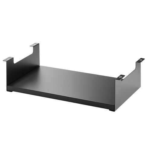 デスク下収納ラック（後付け・木ネジ固定・天板下収納トレー・デスク設置・書類・小物・ブラック）