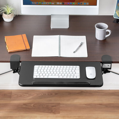 デスク拡張 折りたたみテーブル（後付け・デスクエクステンダー・クランプ固定・幅50cm・奥行き23cm）