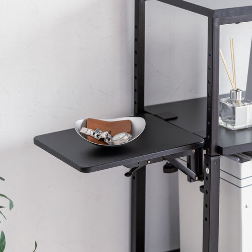 デスクエクステンダー（机・天板拡張・後付・折りたたみ・机拡張・テーブル拡張・クランプ固定・アームレスト・幅25cm・奥行30cm・ブラック）