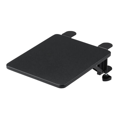 デスクエクステンダー（机・天板拡張・後付・折りたたみ・机拡張・テーブル拡張・クランプ固定・アームレスト・幅25cm・奥行30cm・ブラック）