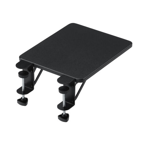 デスクエクステンダー（机・天板拡張・後付・折りたたみ・机拡張・テーブル拡張・クランプ固定・アームレスト・幅25cm・奥行30cm・ブラック）