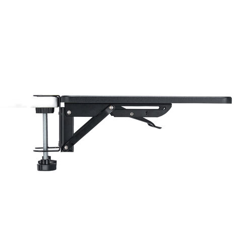 デスクエクステンダー（机・天板拡張・後付・折りたたみ・机拡張・テーブル拡張・クランプ固定・アームレスト・幅25cm・奥行30cm・ブラック）