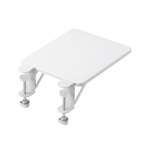 デスクエクステンダー（机・天板拡張・後付・折りたたみ・机拡張・テーブル拡張・クランプ固定・アームレスト・幅25cm・奥行30cm・ホワイト）