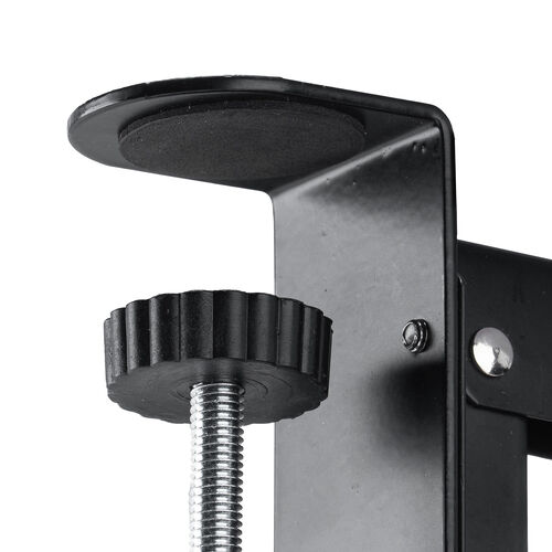 デスクエクステンダー（机・天板拡張・後付・折りたたみ・テーブル拡張・クランプ固定・キーボードトレー・幅55cm・奥行25cm・ブラック）