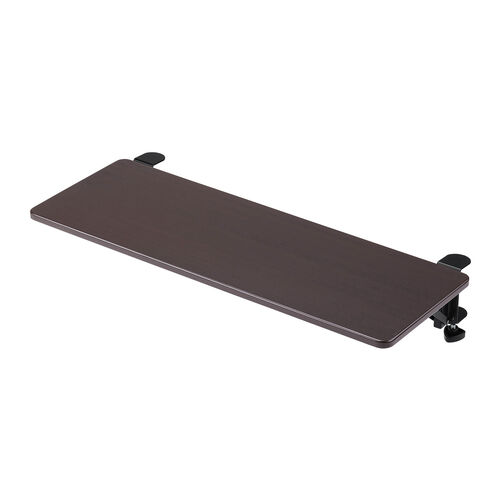 デスクエクステンダー（机・天板拡張・後付・折りたたみ・テーブル拡張・クランプ固定・キーボードトレー・幅70cm・奥行25cm・ブラウン）