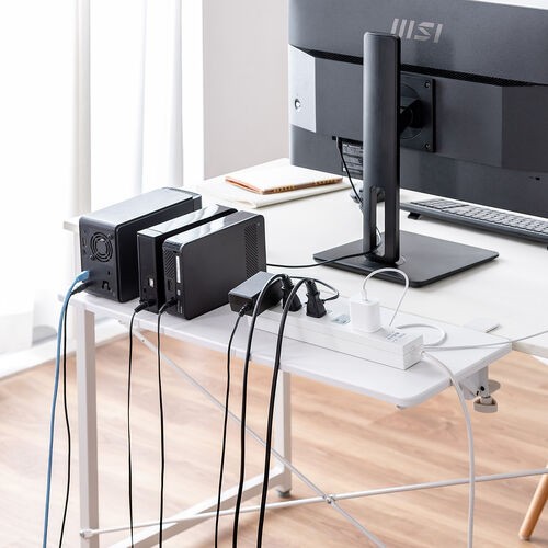 デスクエクステンダー（机・天板拡張・後付・折りたたみ・テーブル拡張・クランプ固定・キーボードトレー・幅70cm・奥行25cm・ホワイト）