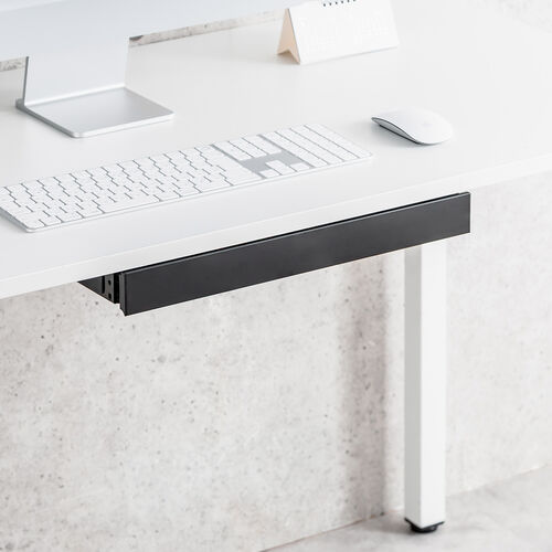 デスク下収納ボックス（引き出し・後付け・木ネジ固定・幅42.3cm・A4対応・デスク設置・書類・小物・ドロワー・ブラック・Sサイズ）