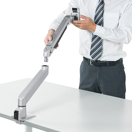 モニターアーム（シングル・机・クランプ・上下・左右・回転・高さ調節・リモートワーク・リビング）LA018 サンワサプライ