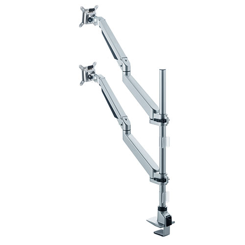 モニターアーム（ガス圧・デュアル・2画面・水平垂直・3関節） EZ1-LA043