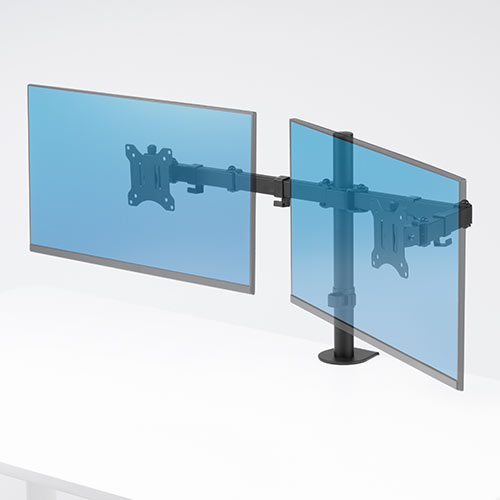 モニターアーム（デュアル・2画面・クランプ・32インチ・水平・3関節・PCモニター）EZ1-LA063 サンワサプライ