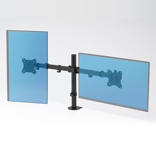 モニターアーム（デュアル・2画面・クランプ・32インチ・水平・3関節・PCモニター）EZ1-LA063 サンワサプライ