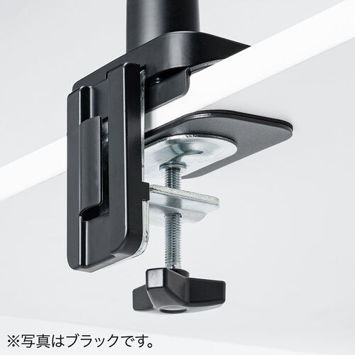 モニターアーム 補強プレート（クランプ式・グロメット式・両対応・スチール製・デスク保護・傷防止・ホワイト）