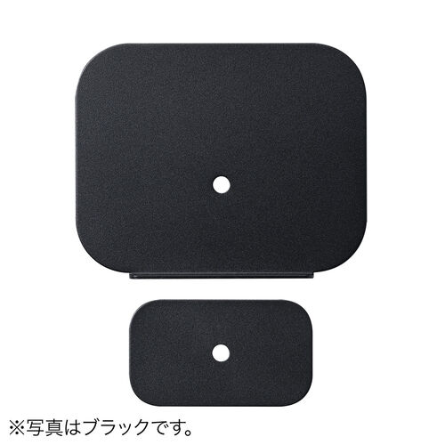 モニターアーム 補強プレート（クランプ式・グロメット式・両対応・スチール製・デスク保護・傷防止・ホワイト）