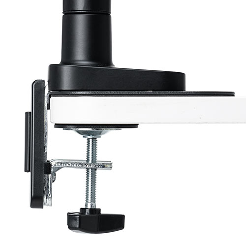 モニターアーム補強プレート クランプ式 グロメット式 両対応 黒 スチール製 デスク保護 傷防止