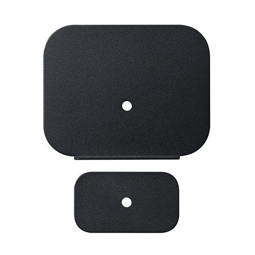 モニターアーム補強プレート クランプ式 グロメット式 両対応 黒 スチール製 デスク保護 傷防止