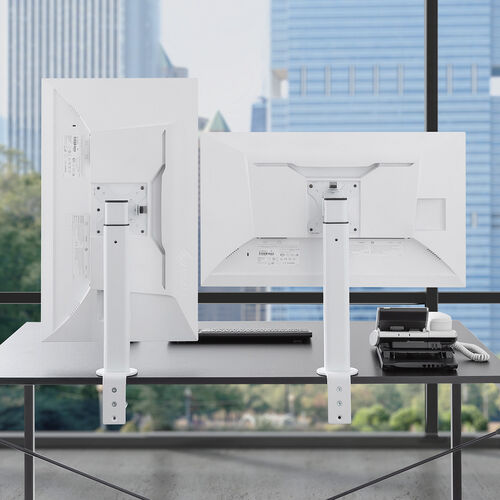 モニターアーム（クランプ・ディスプレイアーム・1画面・最大32インチ・高さ調整対応・耐荷重10kg・ホワイト）