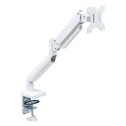 モニターアーム（シングル・ガス・32インチ・上下・左右・耐荷重12kgまで対応・ホワイト）