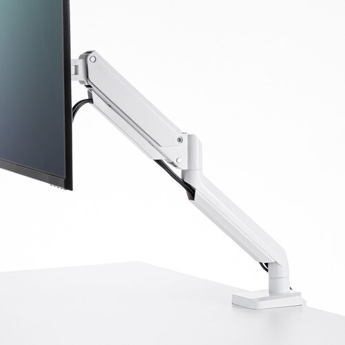 モニターアーム（シングル・ガス・32インチ・上下・左右・耐荷重12kgまで対応・ホワイト）
