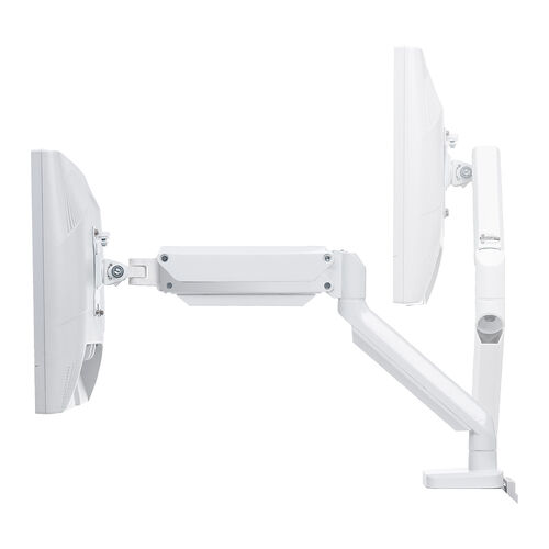 モニターアーム（シングル・ガス・32インチ・上下・左右・耐荷重12kgまで対応・ホワイト）