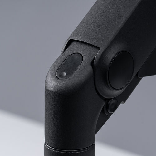 モニターアーム（シングルアーム・薄型クランプ・32インチ対応・ガススプリング式・耐荷重1～15kg・ブラック）