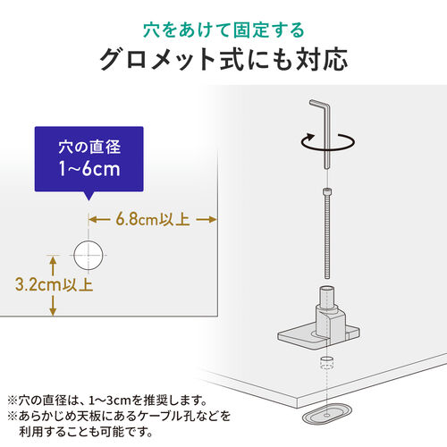 モニターアーム（シングルアーム・薄型クランプ・32インチ対応・ガススプリング式・耐荷重1～15kg・ブラック）
