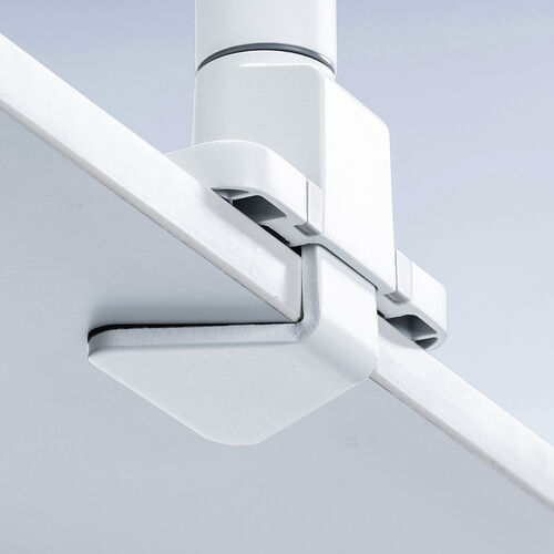 モニターアーム（シングルアーム・薄型クランプ・32インチ対応・ガススプリング式・耐荷重1～15kg・ホワイト）