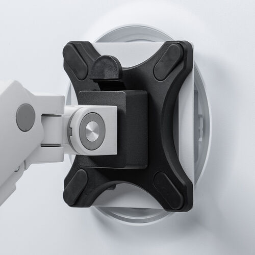 モニターアーム（シングルアーム・薄型クランプ・32インチ対応・ガススプリング式・耐荷重1～15kg・ホワイト）