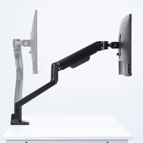 モニターアーム（ディスプレイアーム・シングル・クランプ取り付け・40インチ対応・2～12kg対応・ブラック）