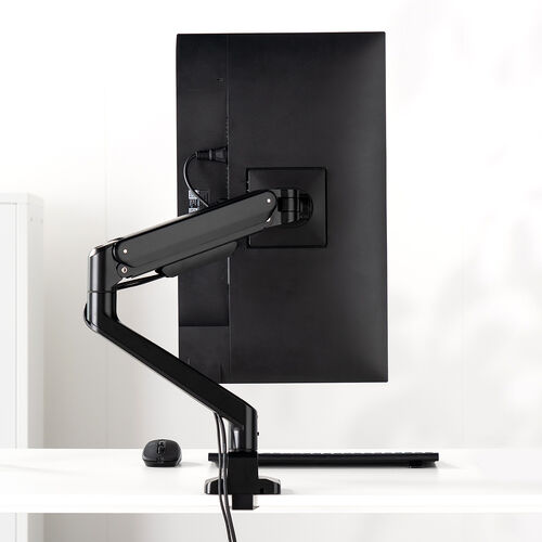 モニターアーム（ディスプレイアーム・シングル・クランプ取り付け・40インチ対応・2～12kg対応・ブラック）