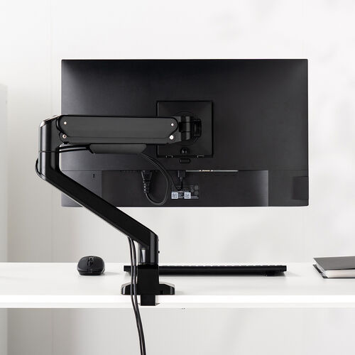 モニターアーム（ディスプレイアーム・シングル・クランプ取り付け・40インチ対応・2～12kg対応・ブラック）