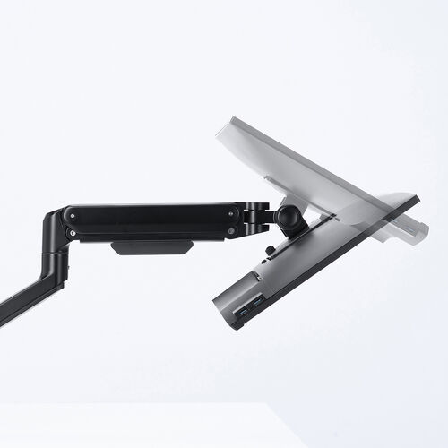 モニターアーム（ディスプレイアーム・シングル・クランプ取り付け・40インチ対応・2～12kg対応・ブラック）