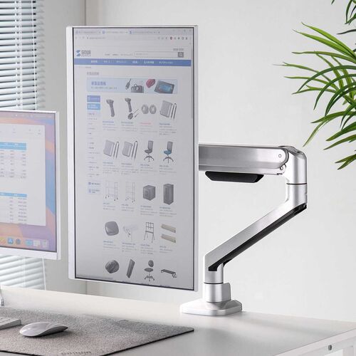 モニターアーム（ディスプレイアーム・シングル・クランプ取り付け・40インチ対応・2～12kg対応・シルバー）