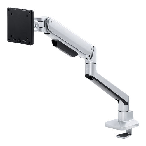 モニターアーム（ディスプレイアーム・シングル・クランプ取り付け・40インチ対応・2～12kg対応・シルバー）
