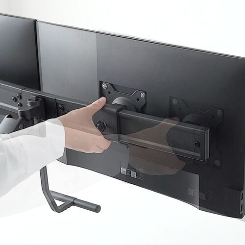 モニターアーム（デュアル・32インチ対応・クランプ・ハンドル付・ガス圧・耐荷重9kg・ブラック） EZ1-LACD005BK サンワサプライ