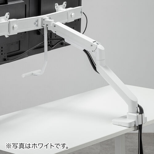 モニターアーム（デュアル・32インチ対応・クランプ・ハンドル付・ガス圧・耐荷重9kg・ブラック） EZ1-LACD005BK サンワサプライ