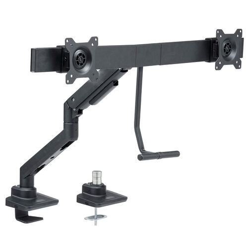 モニターアーム（デュアル・32インチ対応・クランプ・ハンドル付・ガス圧・耐荷重9kg・ブラック） EZ1-LACD005BK サンワサプライ